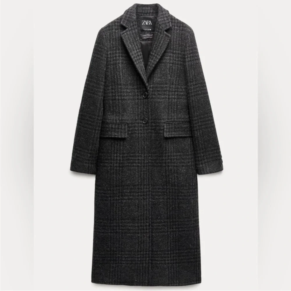 NWT Zara Plaid Manteco Wool Coat ZW Collection